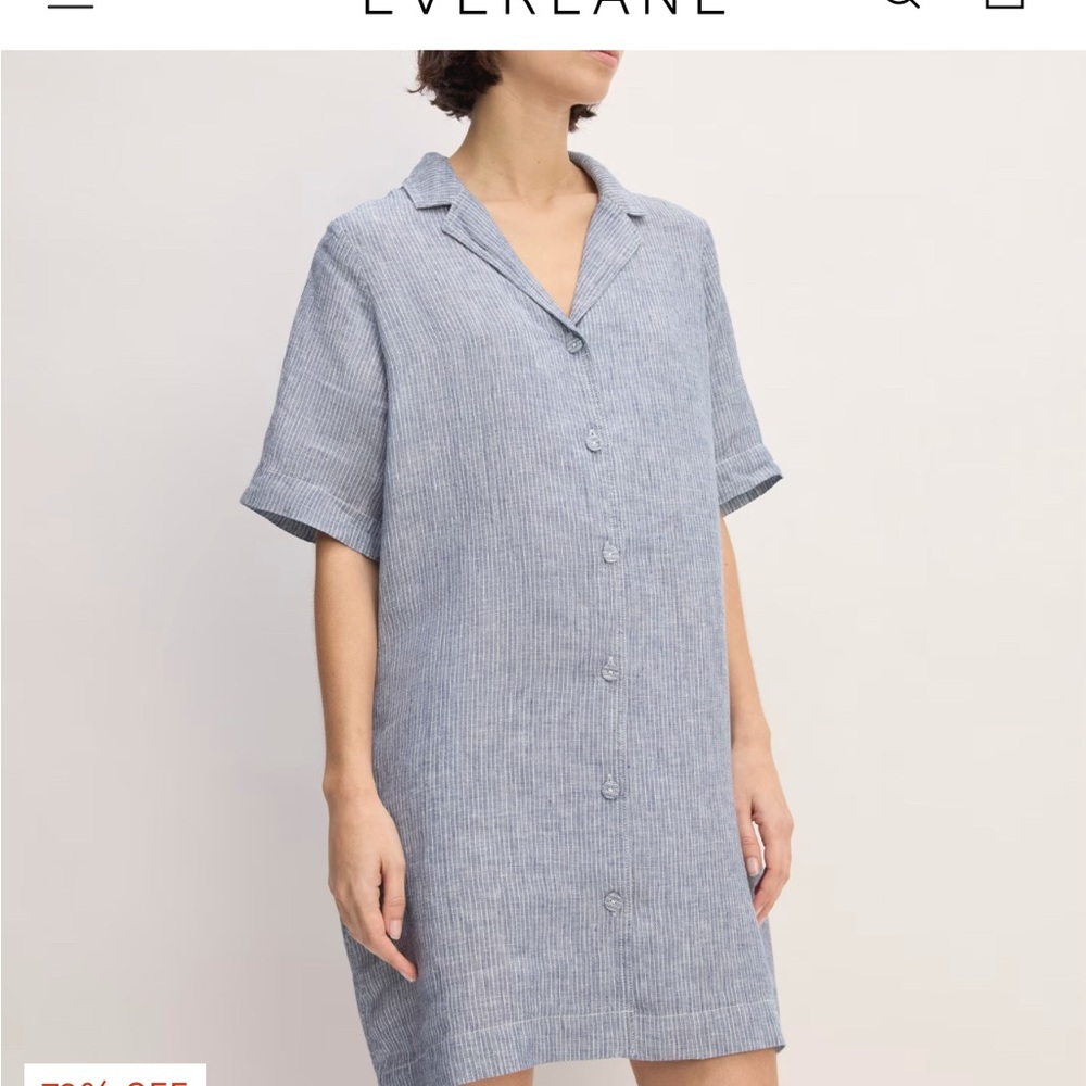Everlane Women's Linen Shirt Dress in Black